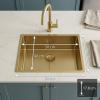 Pure.Sink Comfort PVD Gold Sink 50x40 cm, 10 mm radius, undermount, flush-mount, and top-mount PCM5040-60